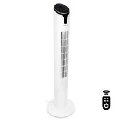 Luxurious Tower Fan – 110 cm – 3 speed settings – white | Incl. Remote control