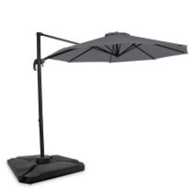 Cantilever parasol Bardolino 300cm - Premium parasol - Grey | Incl. 4 fillable tiles