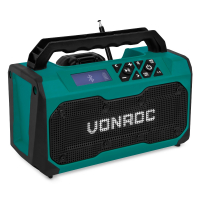 Rádio pro pracoviště 20V - 2,0Ah - FM, bluetooth a USB | Včetně baterie a rychlonabíječky