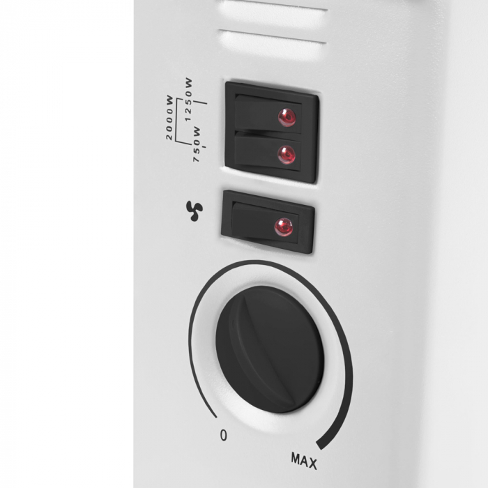 Konvektorový ohřívač - 2000 W - Bílý | Turbo ventilátor a 3 nastavení ohřevu