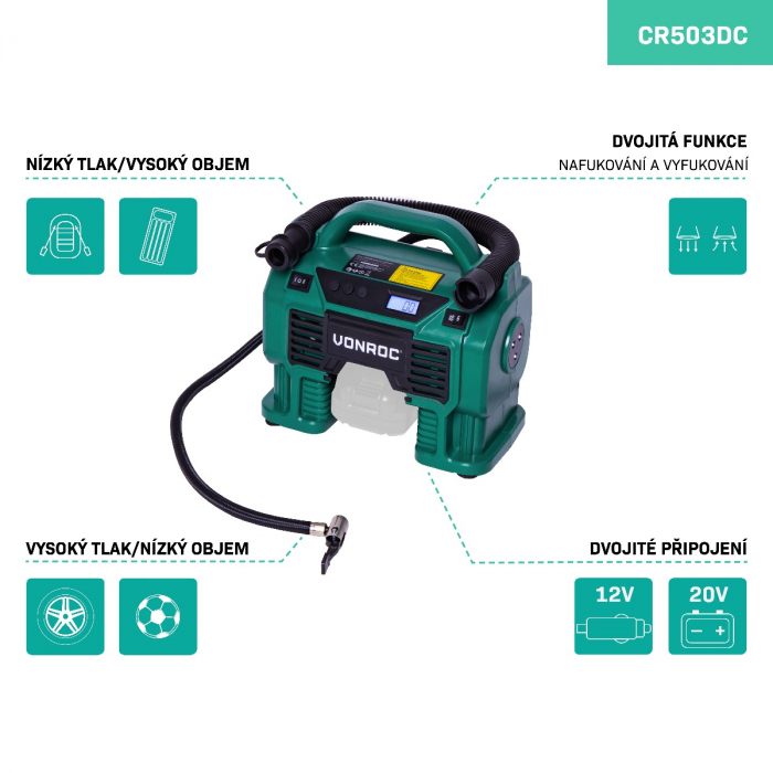 Compressor 20V - 12V | Excl. battery and charger