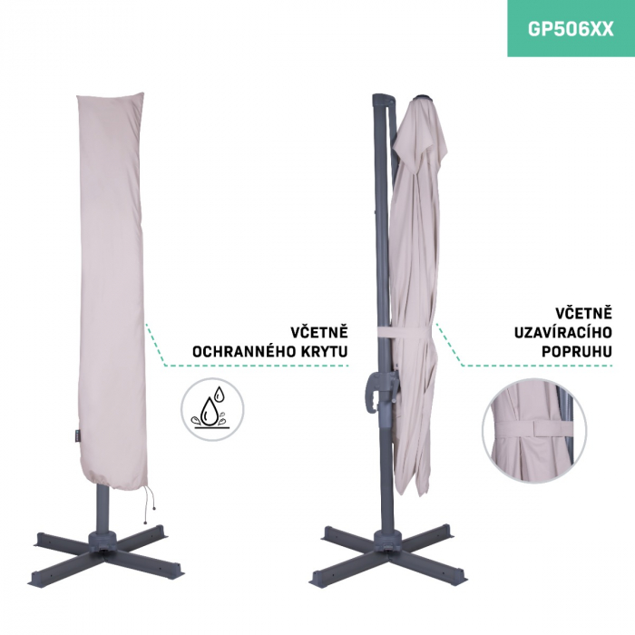 Parasol Pisogne 300x300cm - Cantilever parasol | Beige