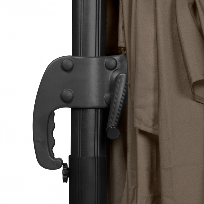 Cantilever parasol Pisogne 300x300cm – Premium parasol - Taupe | Incl. fillable parasol tiles