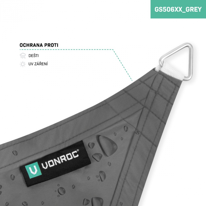 Shade Sail Square – Premium – 360×360 cm – Water resistant | Grey