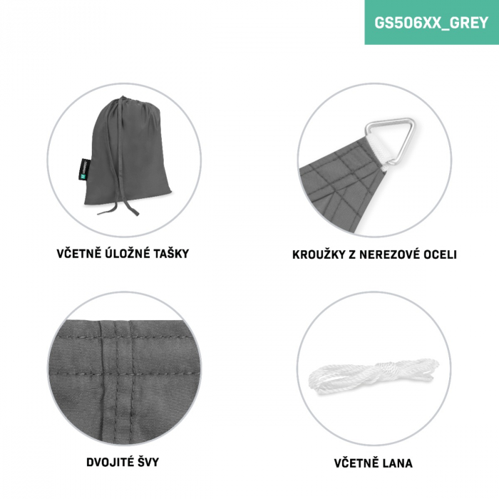 Shade Sail Square – Premium – 360×360 cm – Water resistant | Grey
