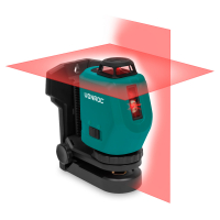 360° dobíjecí křížový laser 4V červený | samonivelační - dosah 20 metrů