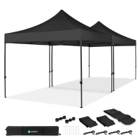 Easy-Up Party Tent – 6x3 m | Set incl. 2x Party Tent and 1x Connection Kit - Black
