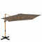 Konzolový slunečník Pisogne 300x300cm – Slunečník Prémium - vzhled dřeva | Taupe