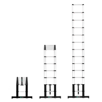 Teleskopický žebřík PRO - 3,80 m - nový model 2023 | softclose & stabilizační tyč 