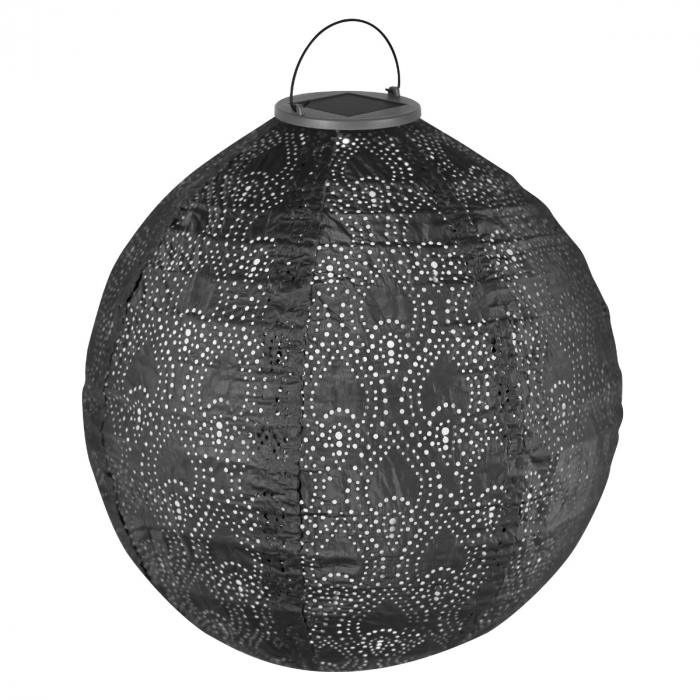 Solární lucerna Luna Eclipse s LED diodami - 310x310mm - zemitě šedá | Ruční výroba/odolnost proti povětrnostním vlivům main product photo